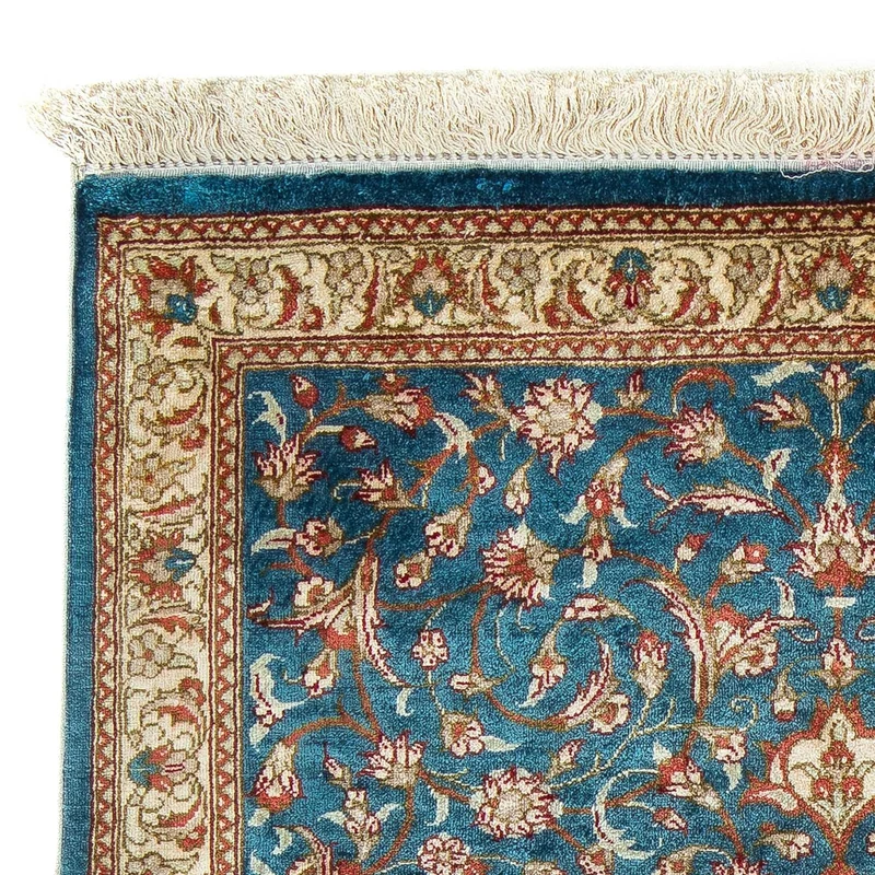 Perserteppich - Ghom 58 x 94 cm - blau