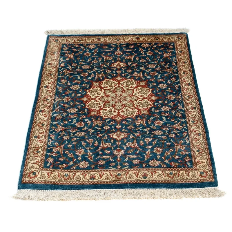 Perserteppich - Ghom 58 x 94 cm - blau