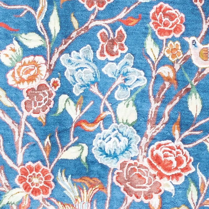 Ghom Teppich 77x121cm - Perserteppich - hellblau