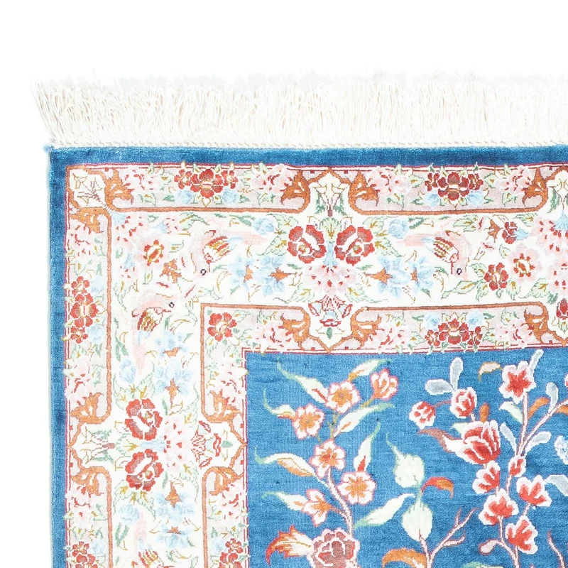 Ghom Teppich 77x121cm - Perserteppich - hellblau
