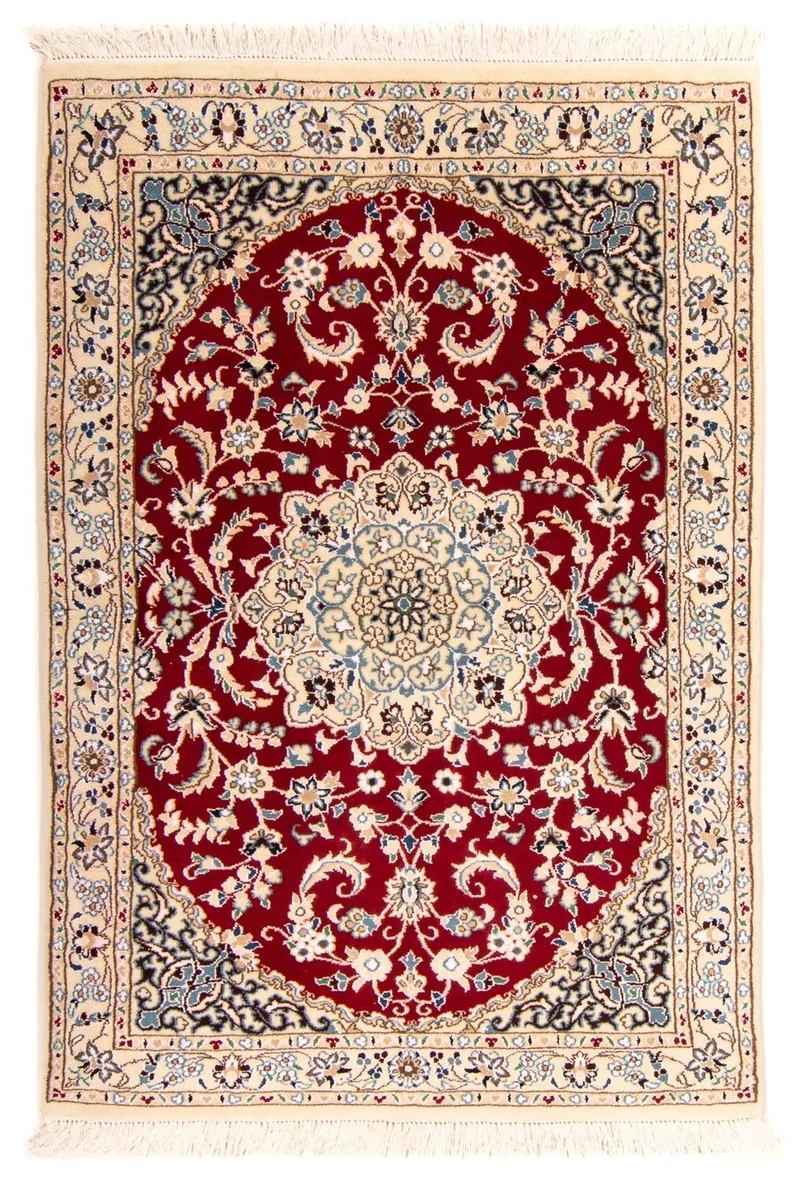 Nain - 9La Teppich 96x148cm - Perserteppich - dunkelrot