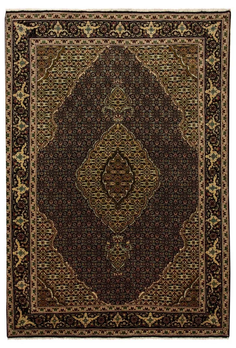 Täbriz - 50 Raj Teppich 102x155cm - Perserteppich - blau