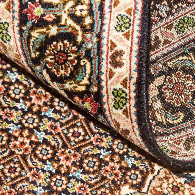 Täbriz - 50 Raj Teppich 102x155cm - Perserteppich - blau
