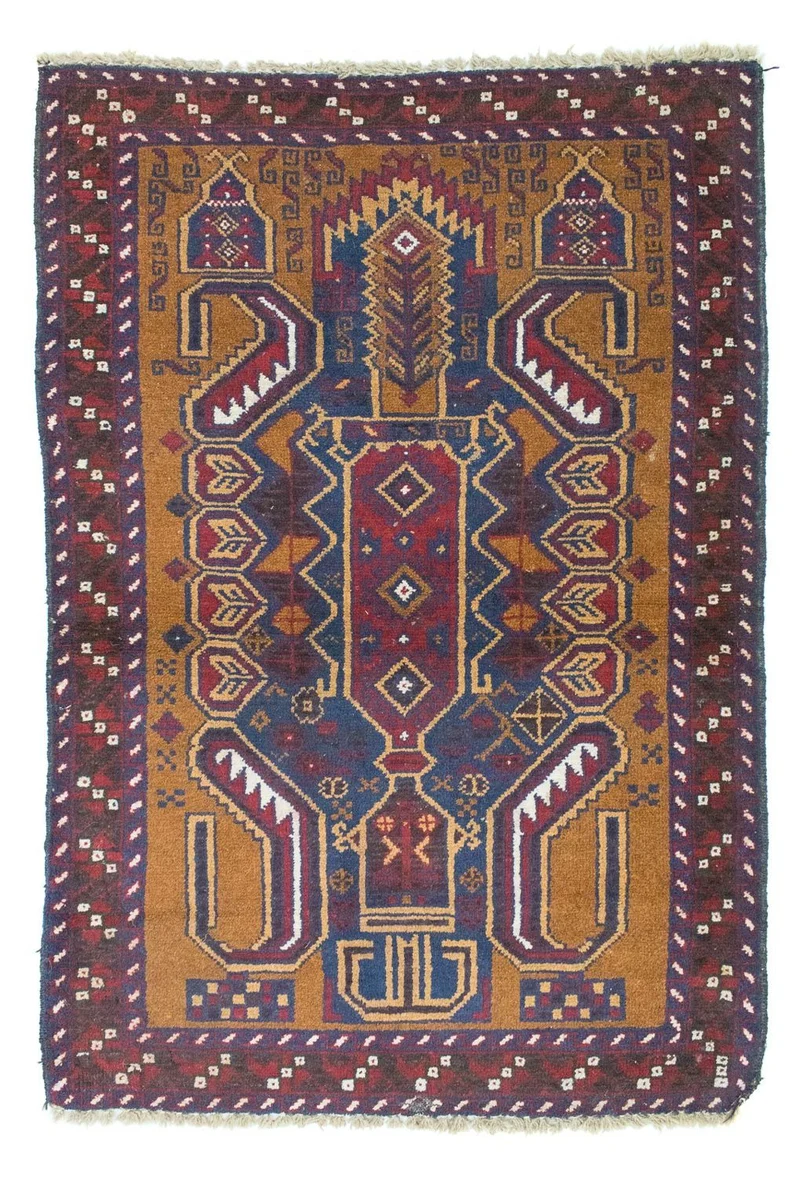 Belutsch Teppich 89x136cm - Orientteppich - blau