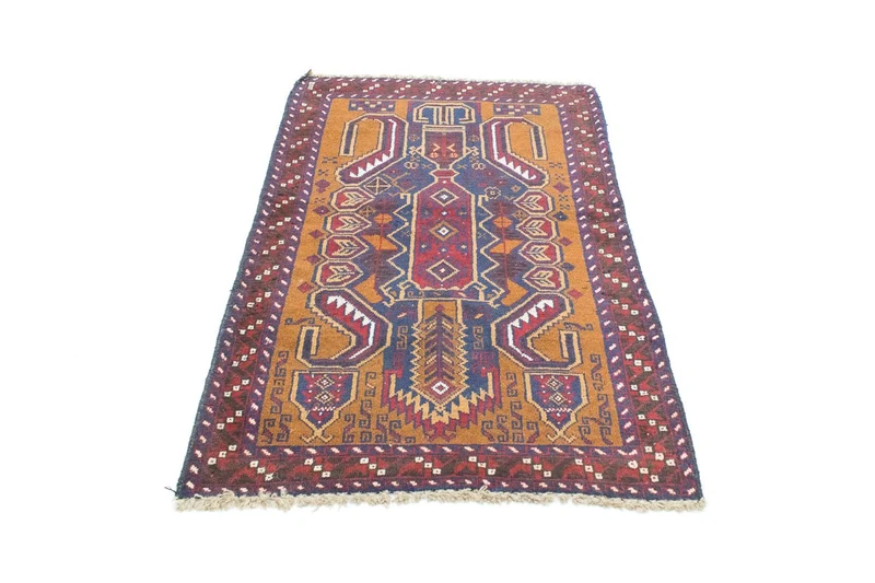 Belutsch Teppich 89x136cm - Orientteppich - blau