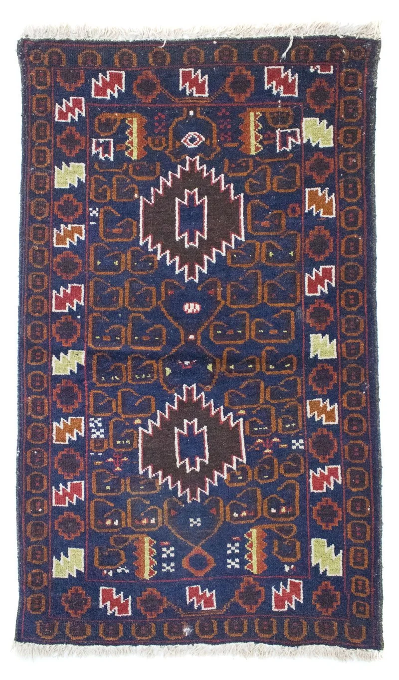Belutsch Teppich 76x136cm - Orientteppich - blau