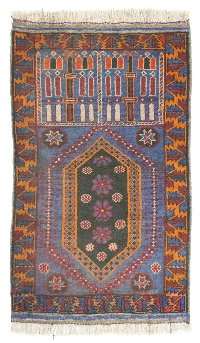 Belutsch Teppich 81x134cm - Orientteppich - blau