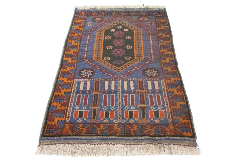 Belutsch Teppich 81x134cm - Orientteppich - blau