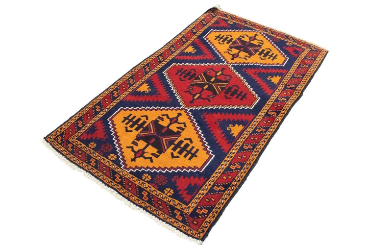 Belutsch Teppich 85x138cm - Orientteppich - blau