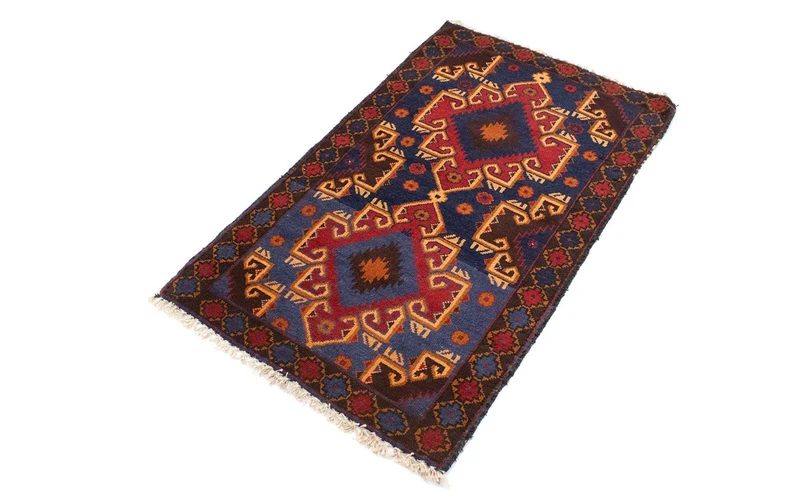 Belutsch Teppich 74x130cm - Orientteppich - blau