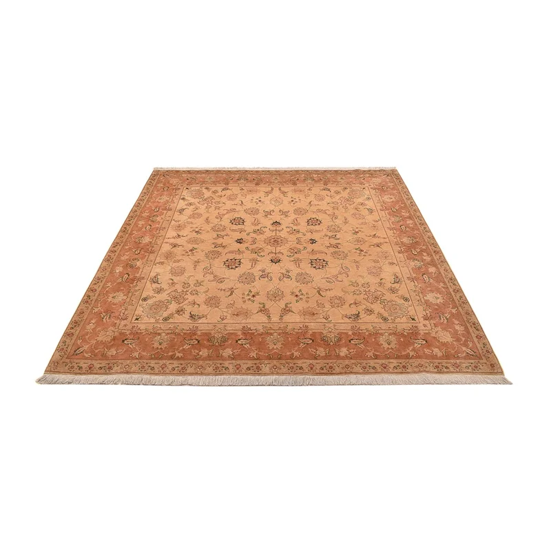 Täbriz - 50 Raj Teppich 202x207cm - Perserteppich - hellbeige