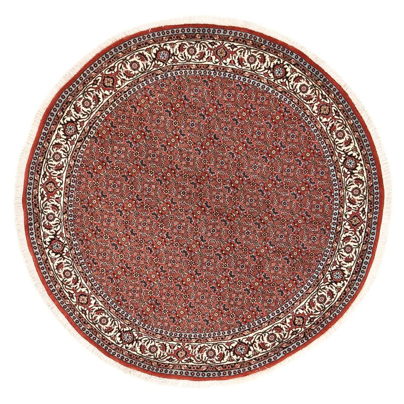 Bidjar - Zanjan Teppich 155x155cm - Perserteppich - hellrot