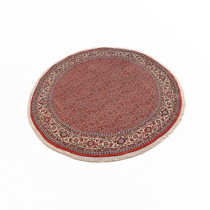 Bidjar - Zanjan Teppich 155x155cm - Perserteppich - hellrot
