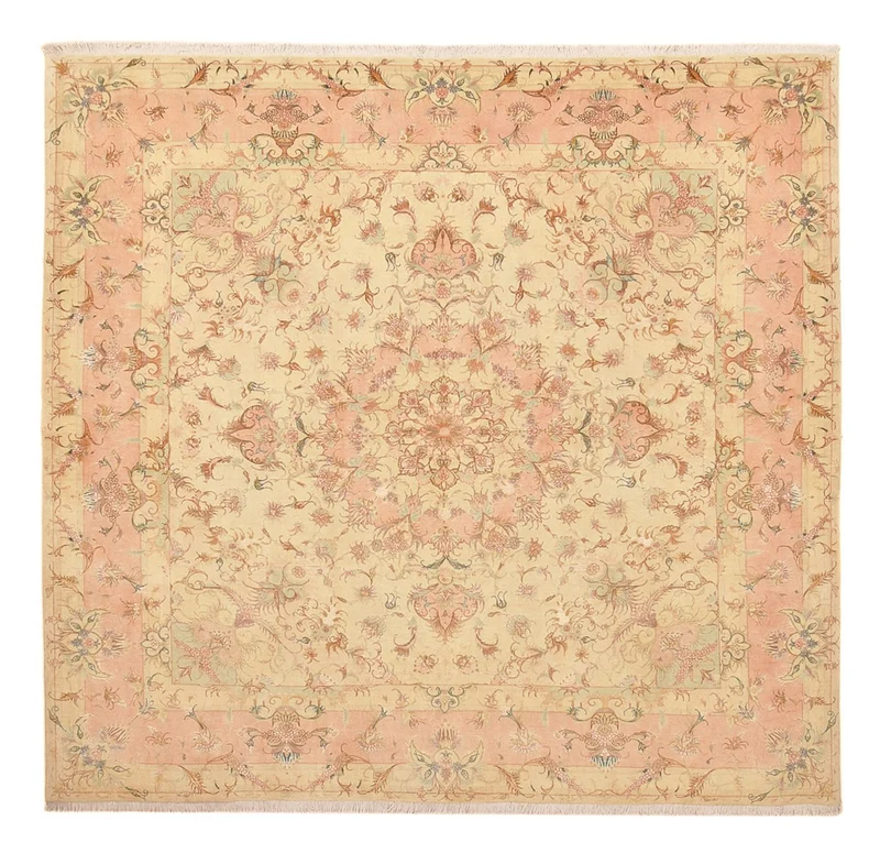 Täbriz - 50 Raj Teppich 242x248cm - Perserteppich - hellbeige