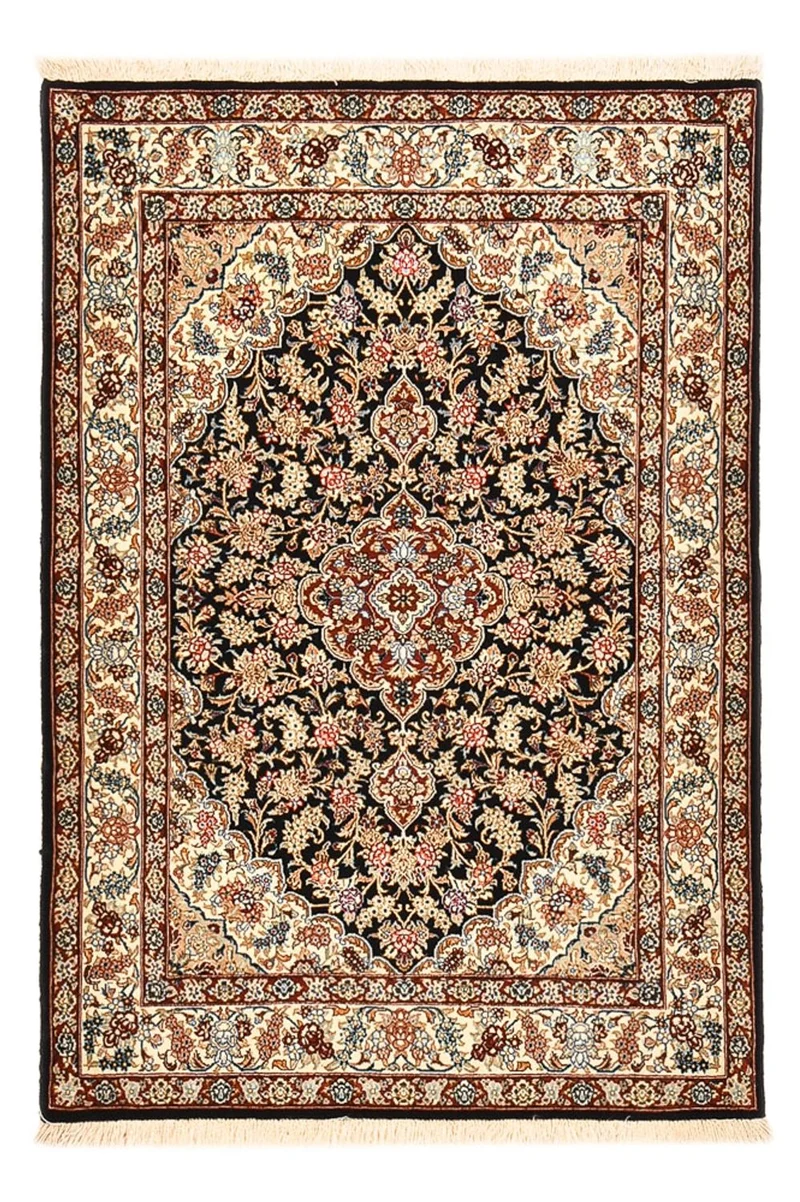 Isfahan Teppich 101x148cm - Perserteppich - dunkelblau