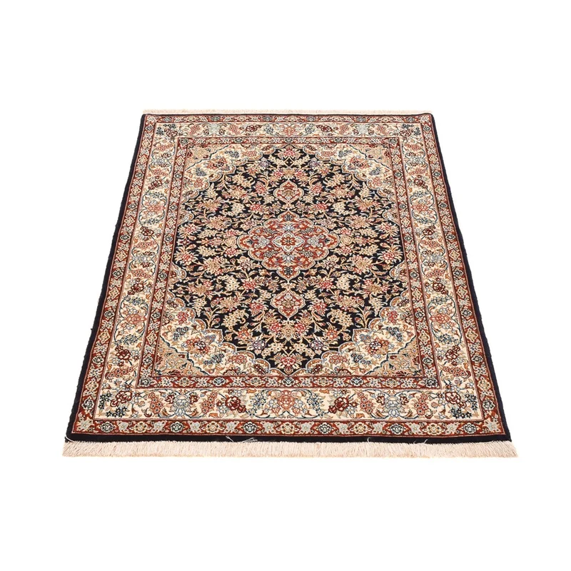 Isfahan Teppich 101x148cm - Perserteppich - dunkelblau