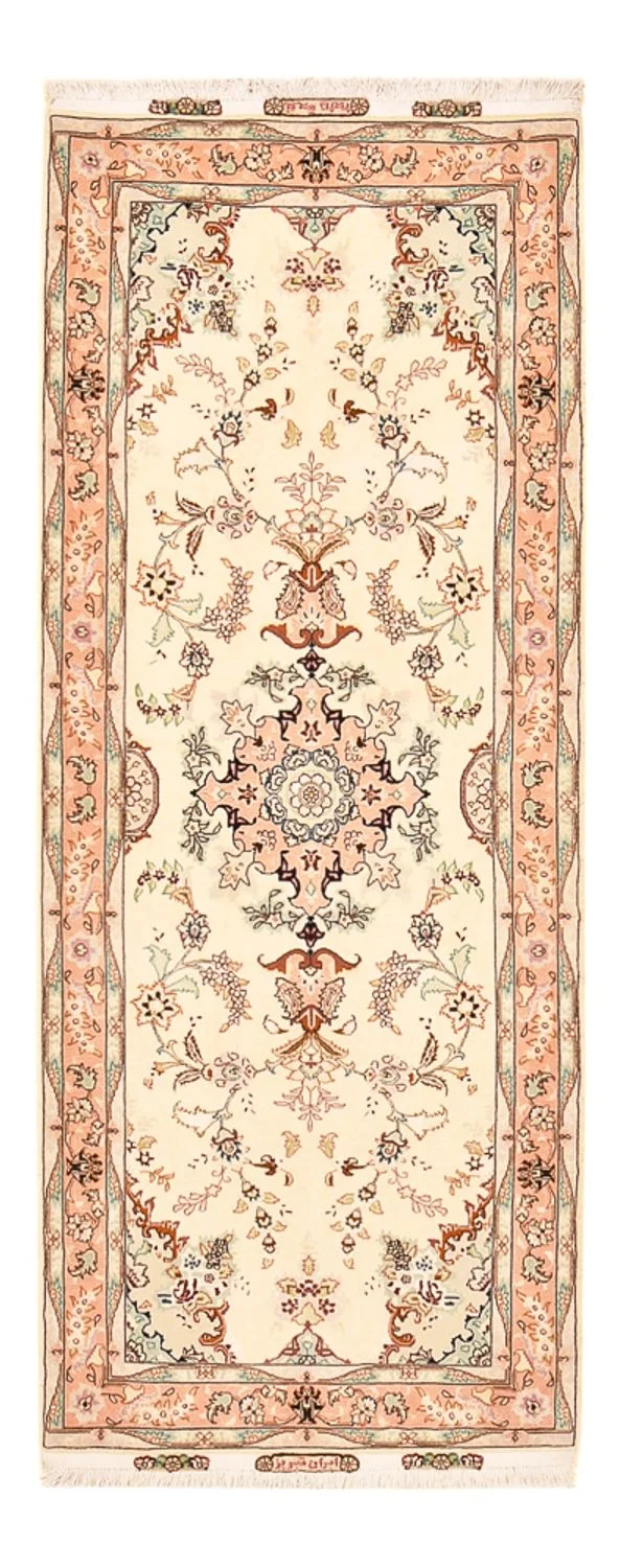 Täbriz - 50 Raj Teppich 81x210cm - Perserteppich - beige