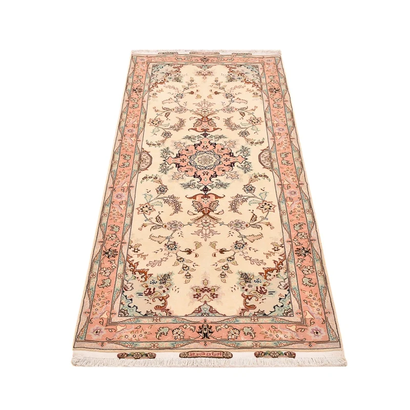 Täbriz - 50 Raj Teppich 81x210cm - Perserteppich - beige