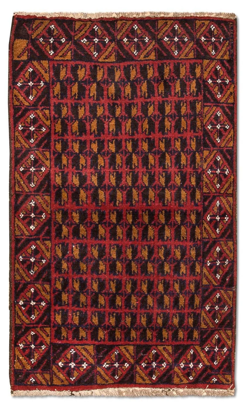 Belutsch Teppich 77x129cm - Orientteppich - rot