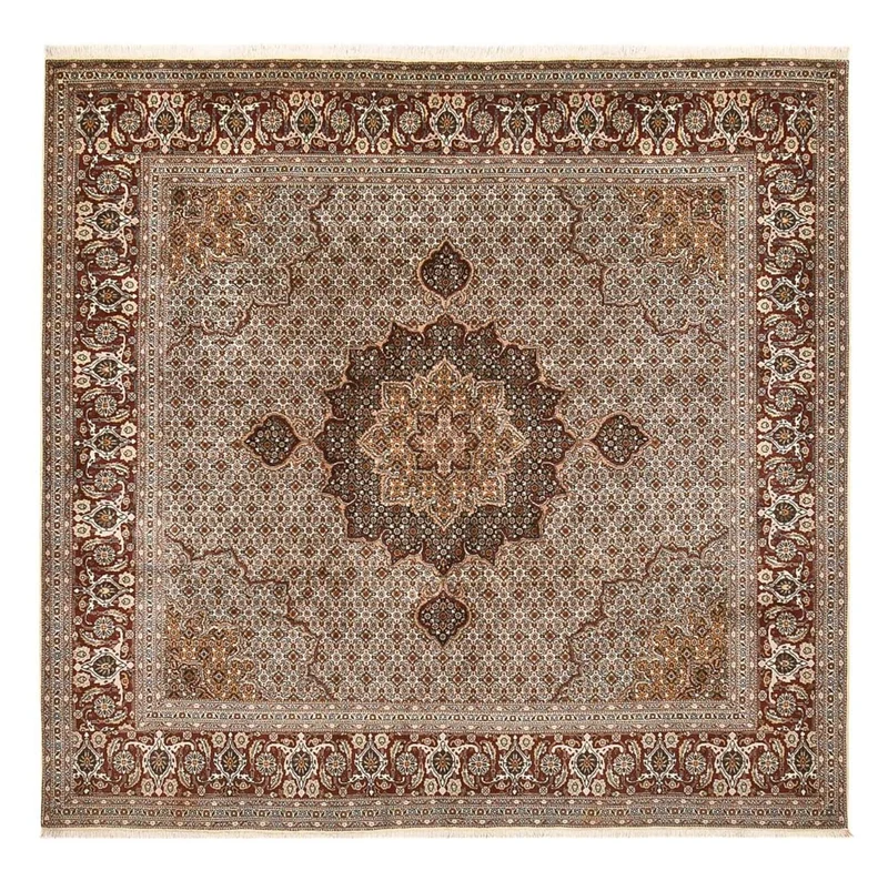 Täbriz - 40 Raj Teppich 247x252cm - Perserteppich - braun