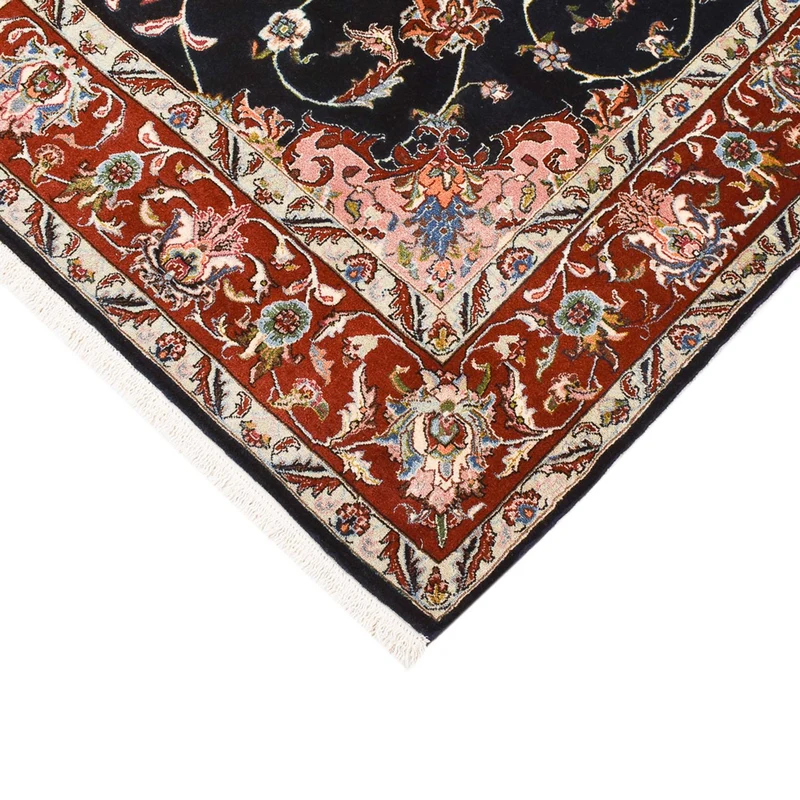 Ghom Teppich 140x180cm - Perserteppich - dunkelblau