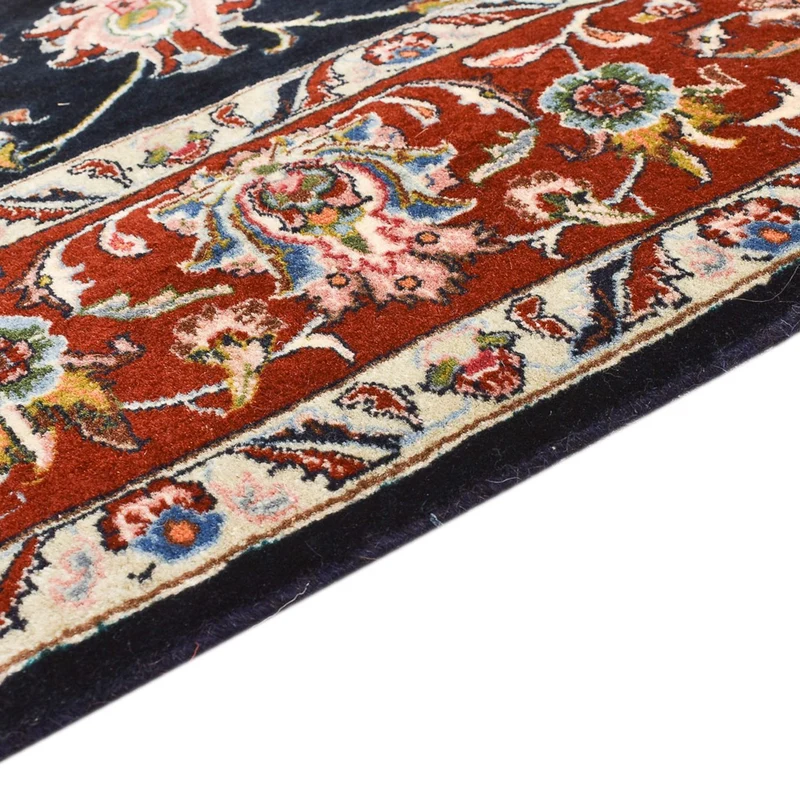 Ghom Teppich 140x180cm - Perserteppich - dunkelblau