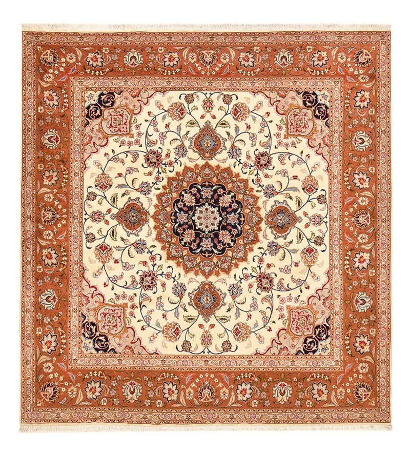 Täbriz - 40 Raj Teppich 250x275cm - Perserteppich - mehrfarbig