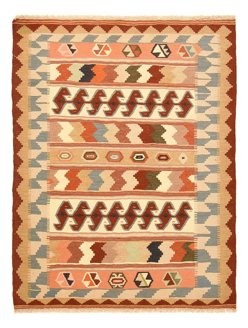 Kelim Fars Teppich 110x147cm - mehrfarbig