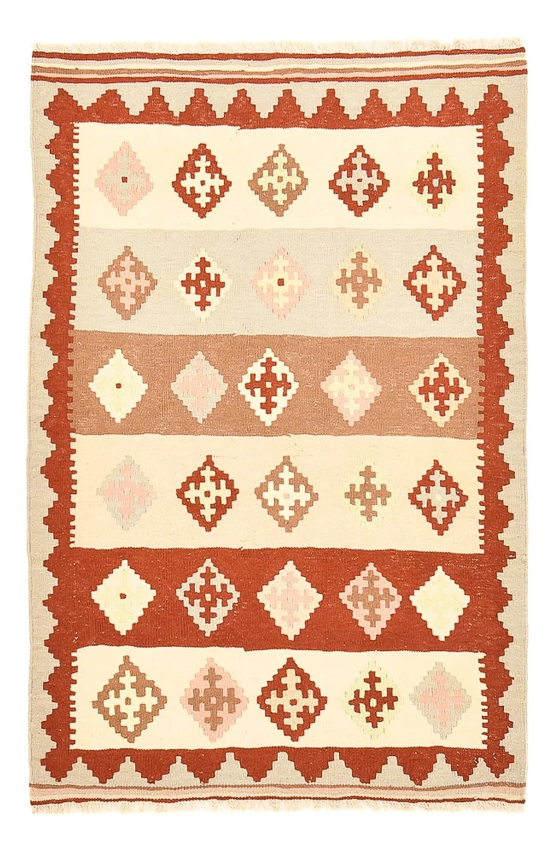 Kelim Fars Teppich 96x145cm - mehrfarbig