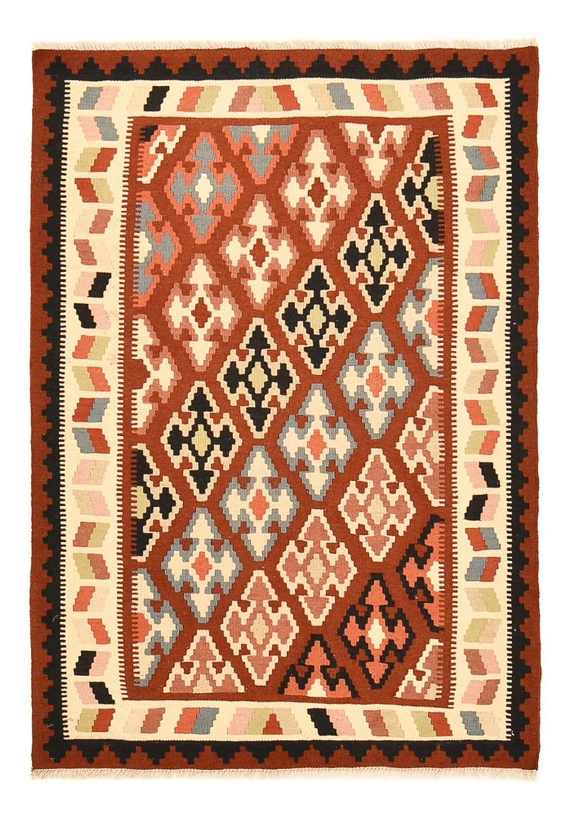 Kelim Fars Teppich 105x145cm - mehrfarbig