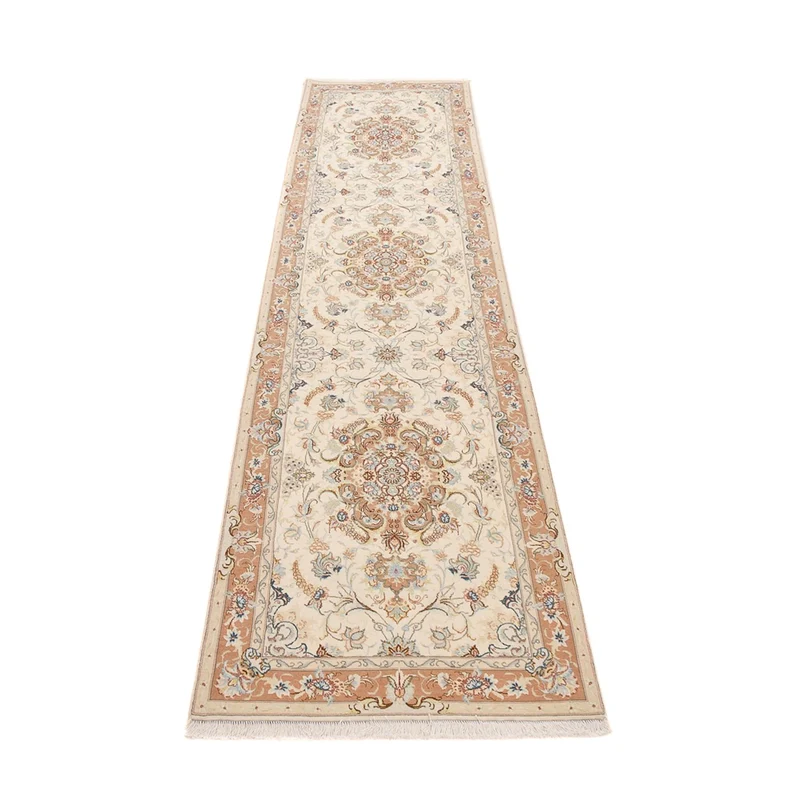 Täbriz - 50 Raj Teppich 87x370cm - Perserteppich - beige