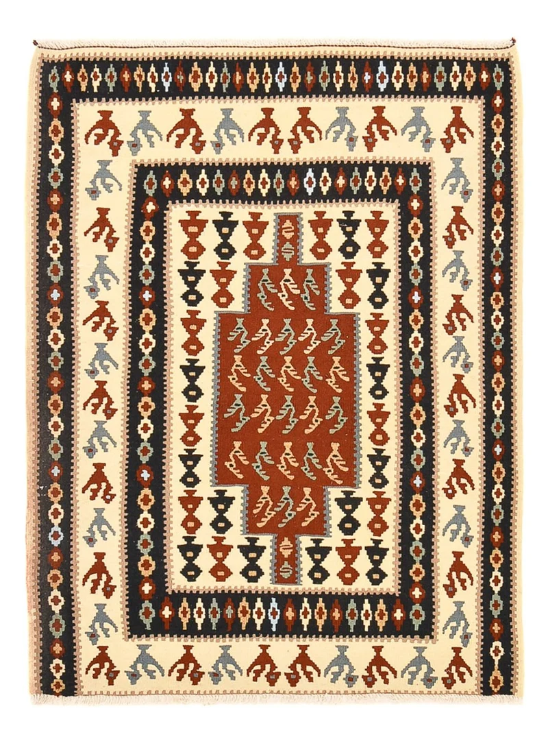 Kelim Fars Teppich 111x145cm - mehrfarbig