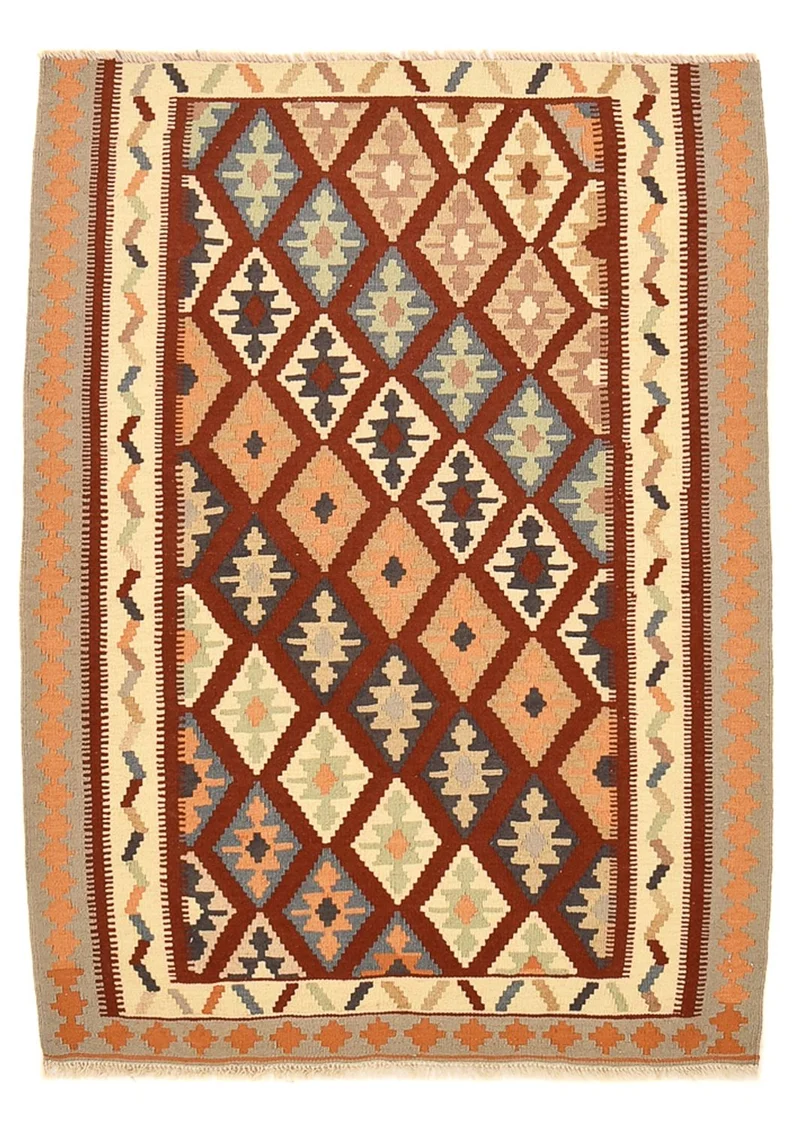 Kelim Fars Teppich 100x140cm - mehrfarbig