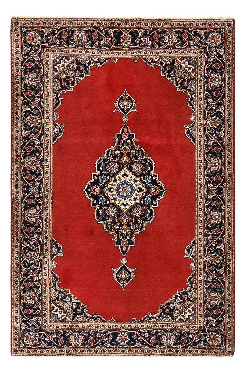 Keshan Teppich 132x205cm - Perserteppich - rot