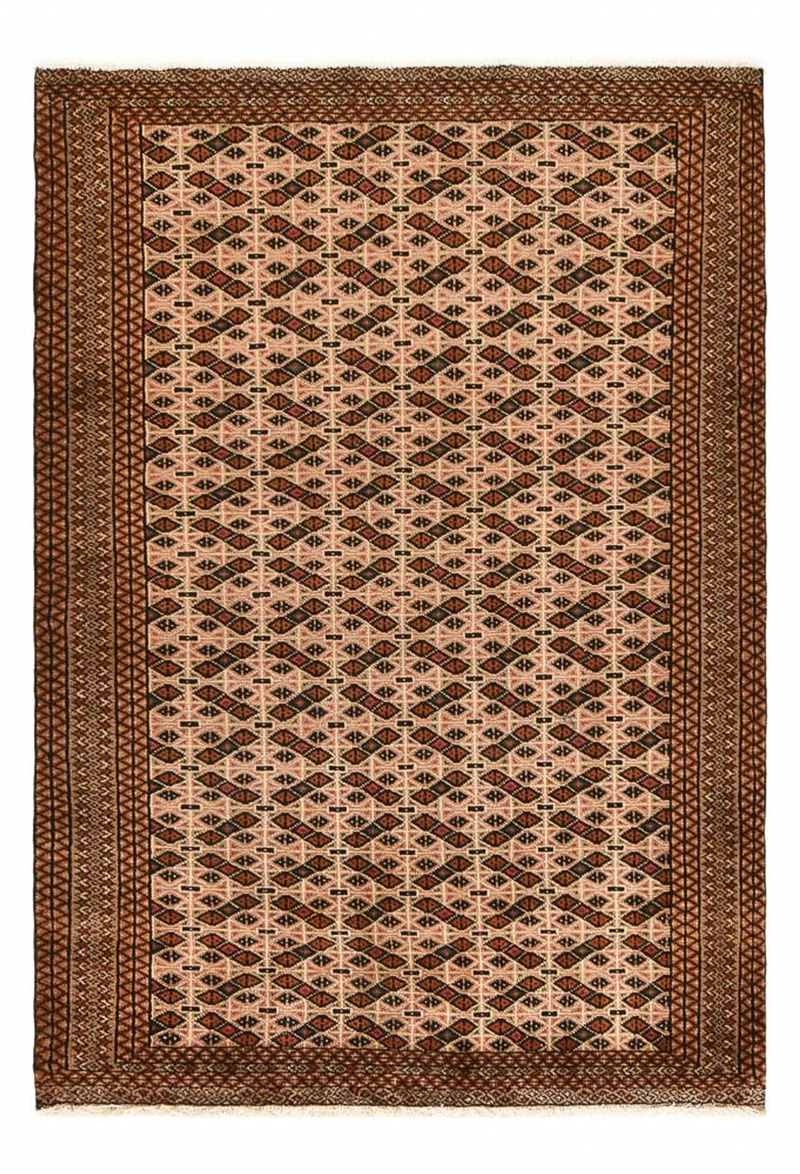 Turkaman Teppich 130x191cm - Orientteppich - dunkelbeige