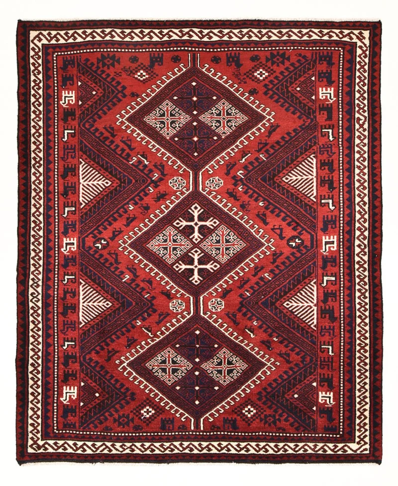 Hamadan Teppich 217x260cm - Perserteppich - bordeauxrot