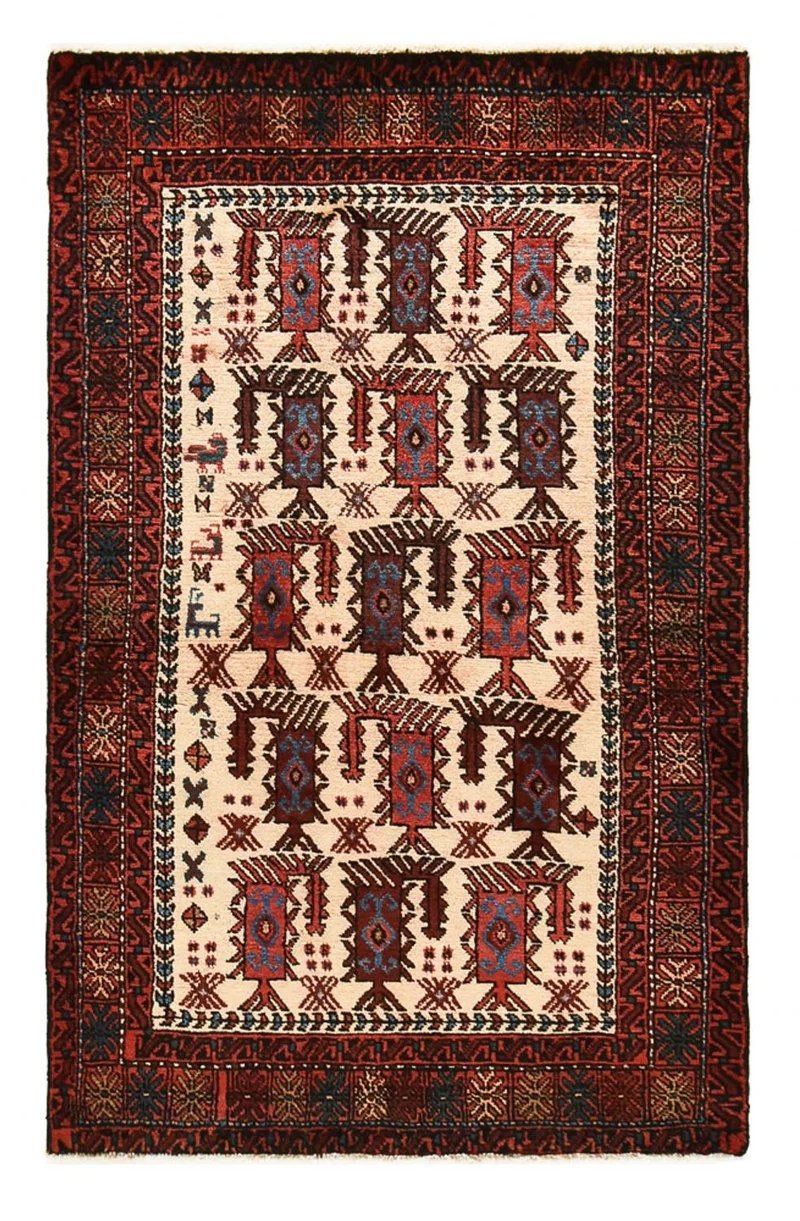 Belutsch Teppich 98x155cm - Orientteppich - beige