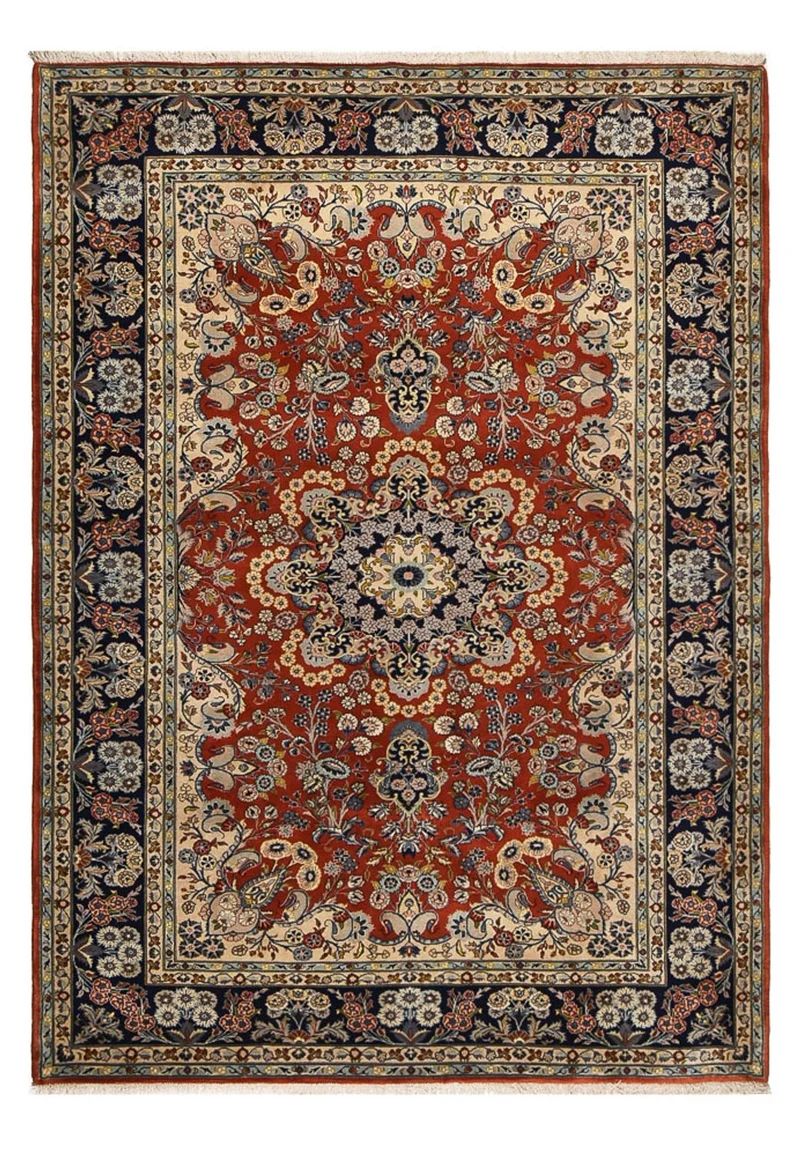 Keshan Teppich 208x288cm - Perserteppich - dunkelrot