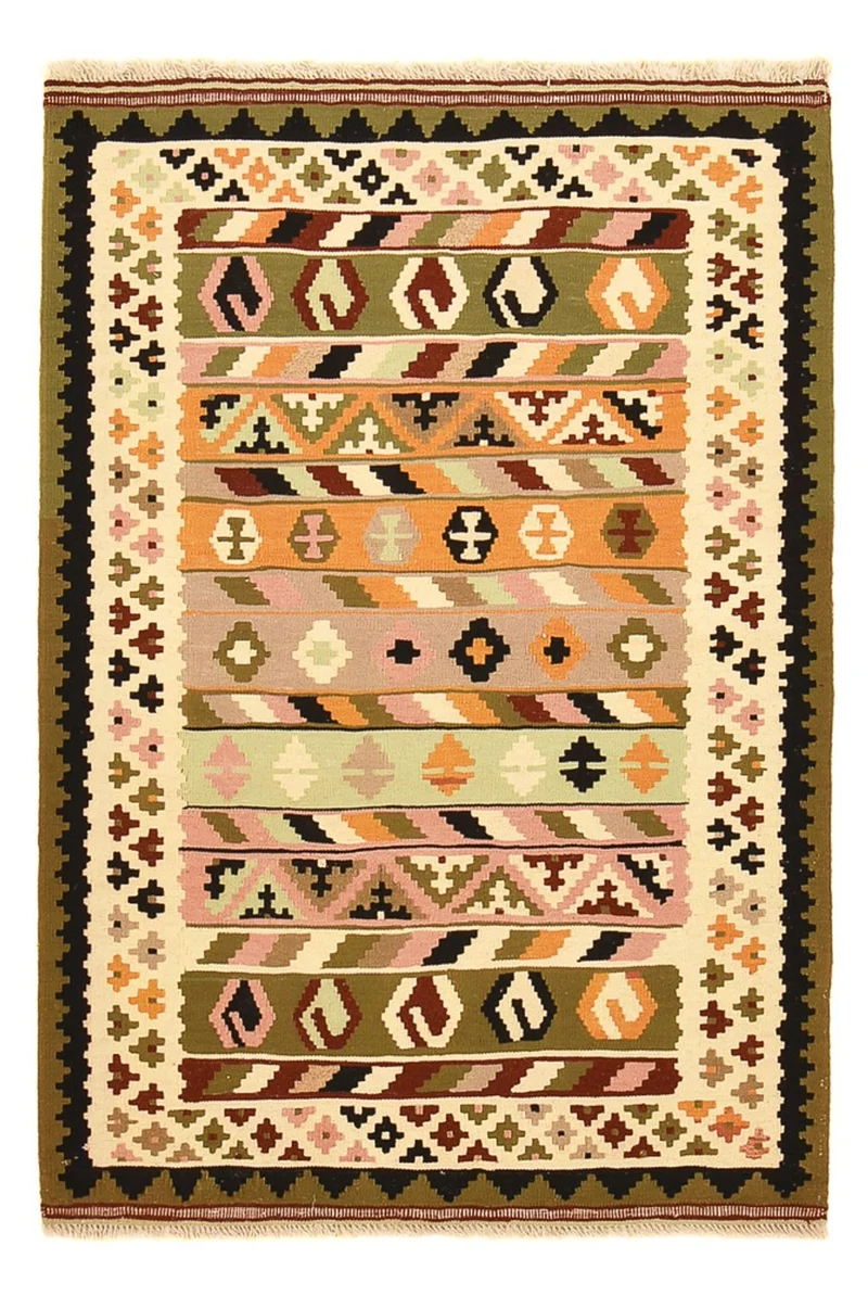 Kelim Fars Teppich 102x147cm - mehrfarbig