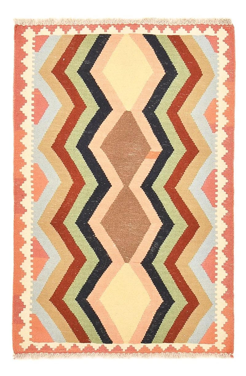 Kelim Fars Teppich 94x145cm - mehrfarbig