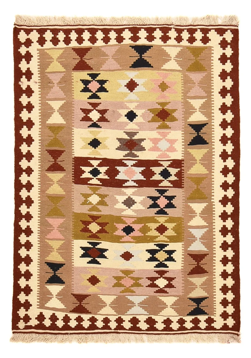 Kelim Fars Teppich 111x148cm - mehrfarbig