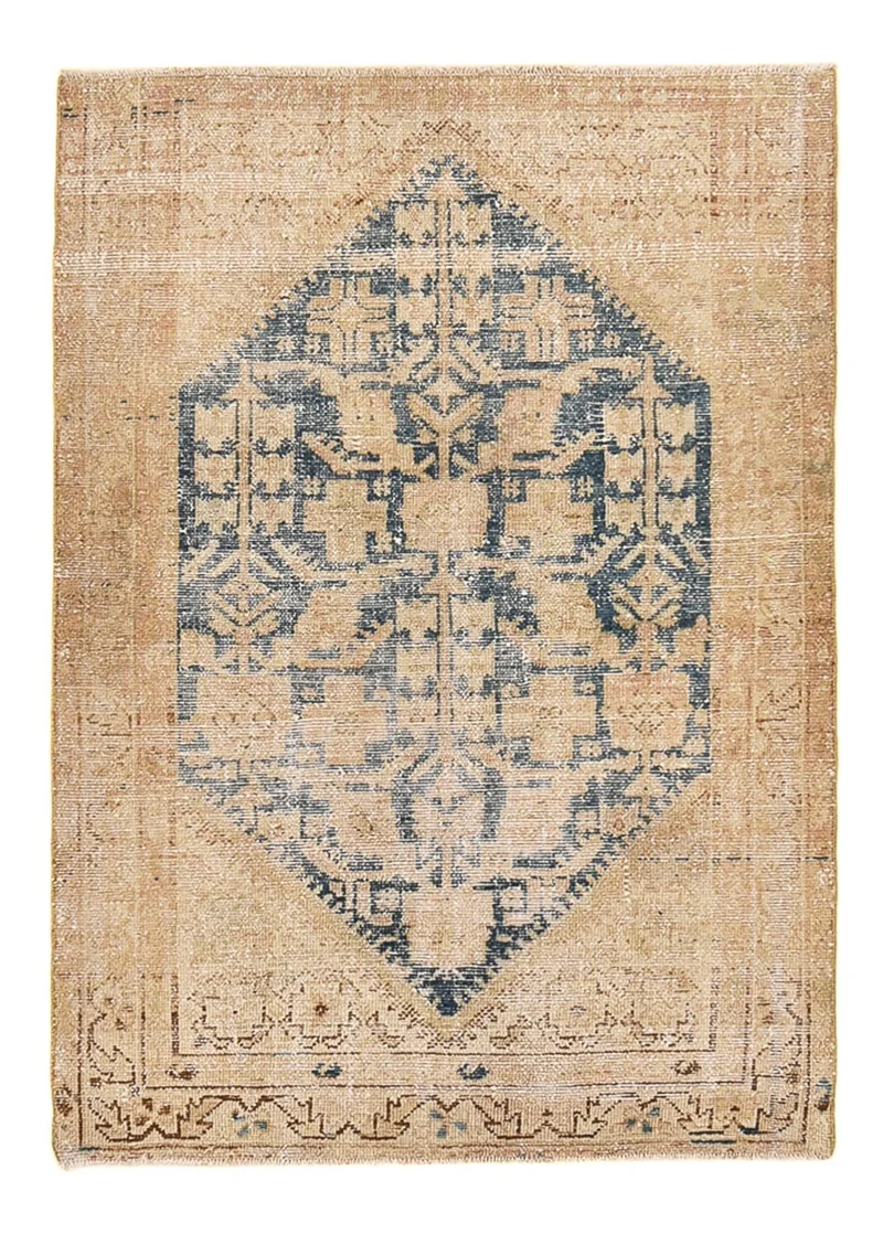Vintage Teppich 108x148cm - blau