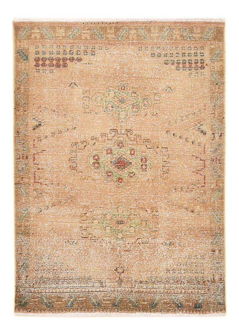 Vintage Teppich 103x152cm - dunkelbeige