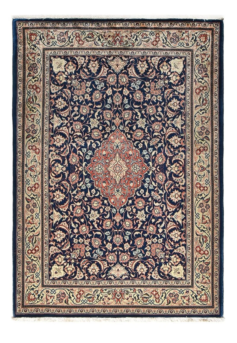 Sarough Teppich 145x208cm - Perserteppich - dunkelblau