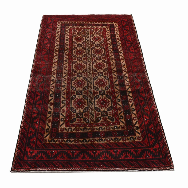 Belutsch Teppich 96x196cm - Orientteppich - dunkelrot