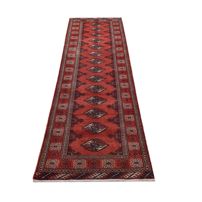 Turkaman Teppich 96x333cm - Orientteppich - rot