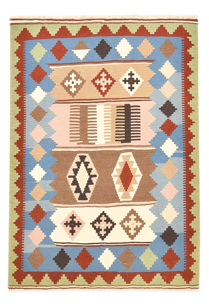 Kelim Fars Teppich 102x144cm - mehrfarbig