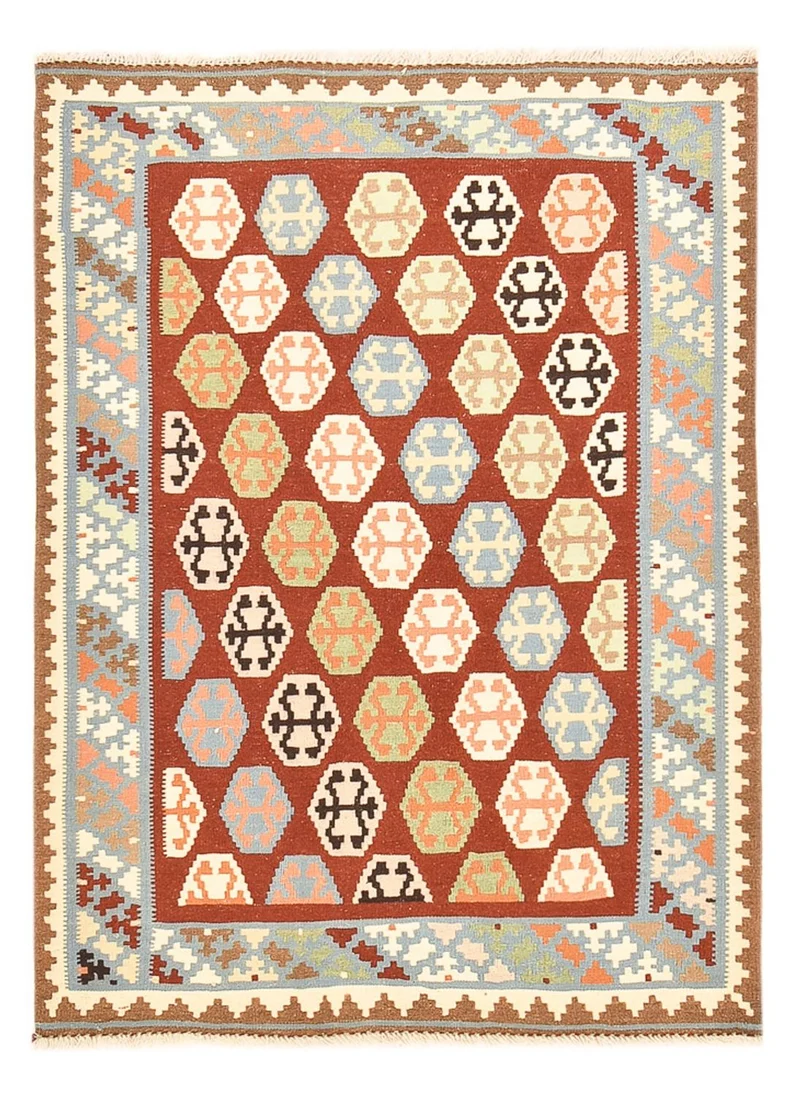 Kelim Fars Teppich 107x145cm - mehrfarbig