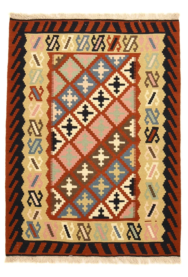 Kelim Fars Teppich 104x140cm - mehrfarbig