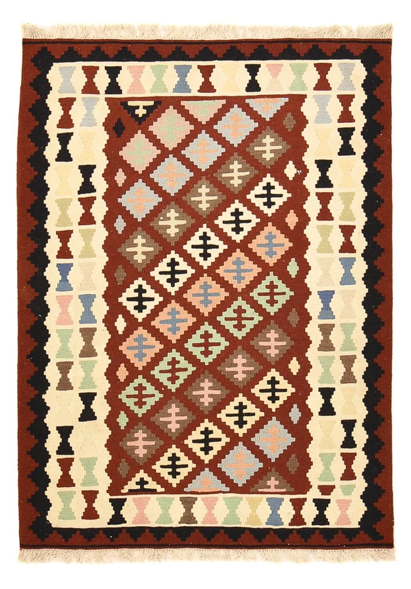 Kelim Fars Teppich 110x148cm - mehrfarbig